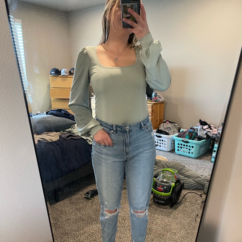 Sage Green Long Sleeve Top